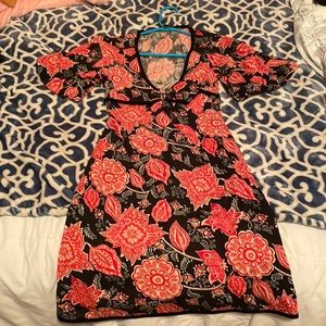 Chinese styled floral low cut dress
